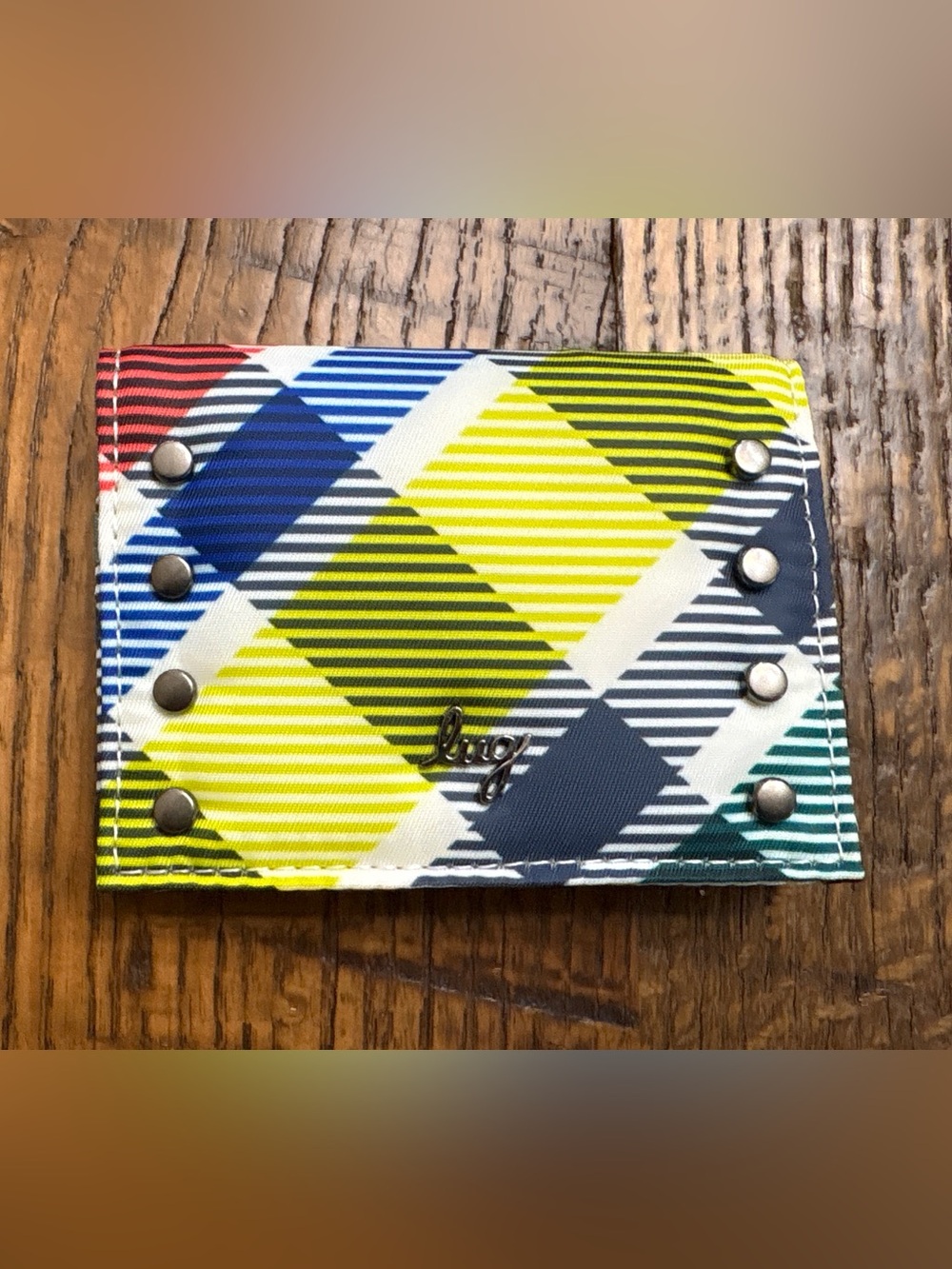Lug Walkover RFID Wallet. Playful Plaid. NWOT